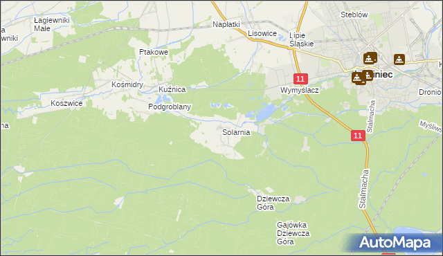 mapa Solarnia gmina Pawonków, Solarnia gmina Pawonków na mapie Targeo