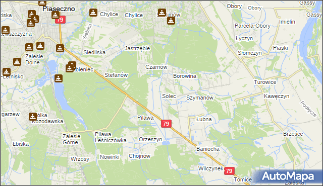 mapa Solec gmina Góra Kalwaria, Solec gmina Góra Kalwaria na mapie Targeo