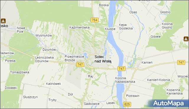 mapa Solec nad Wisłą, Solec nad Wisłą na mapie Targeo