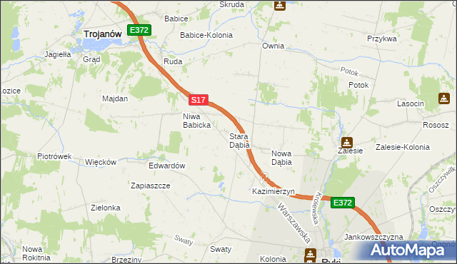 mapa Stara Dąbia, Stara Dąbia na mapie Targeo