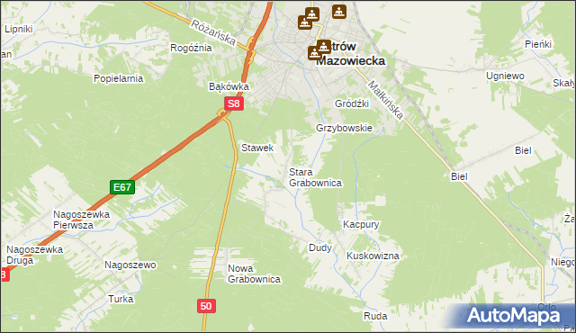 mapa Stara Grabownica, Stara Grabownica na mapie Targeo