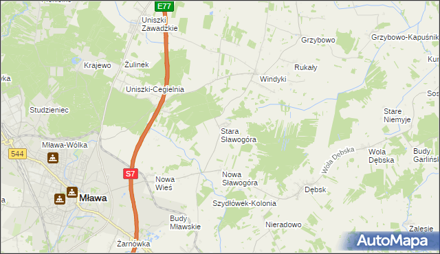 mapa Stara Sławogóra, Stara Sławogóra na mapie Targeo