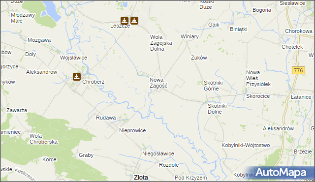 mapa Stara Zagość, Stara Zagość na mapie Targeo