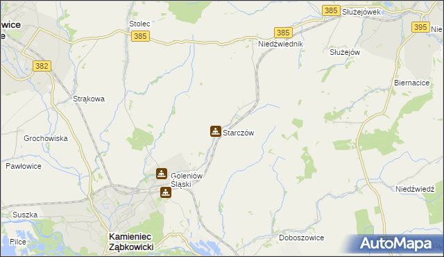 mapa Starczów, Starczów na mapie Targeo