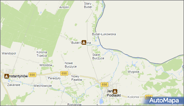 mapa Stare Buczyce, Stare Buczyce na mapie Targeo