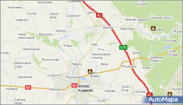 mapa Starobrzeska Kolonia, Starobrzeska Kolonia na mapie Targeo