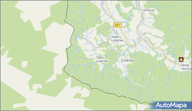 mapa Stary Łupków, Stary Łupków na mapie Targeo