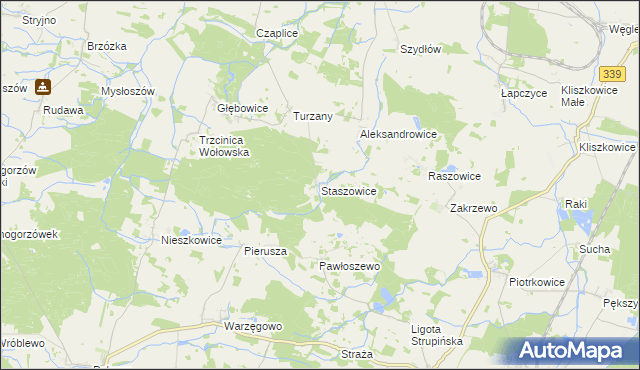 mapa Staszowice, Staszowice na mapie Targeo