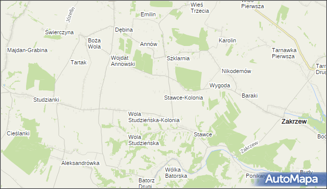 mapa Stawce-Kolonia, Stawce-Kolonia na mapie Targeo