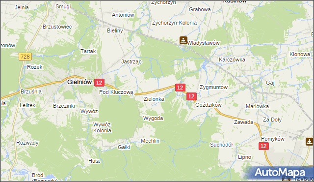 mapa Stoczki gmina Gielniów, Stoczki gmina Gielniów na mapie Targeo