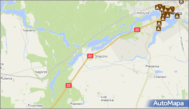 mapa Strączno, Strączno na mapie Targeo