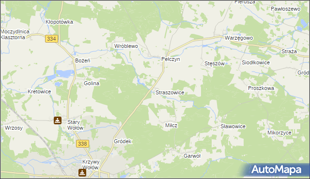 mapa Straszowice, Straszowice na mapie Targeo