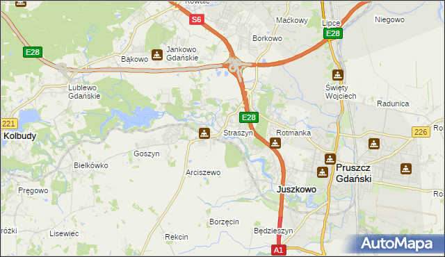 mapa Straszyn, Straszyn na mapie Targeo