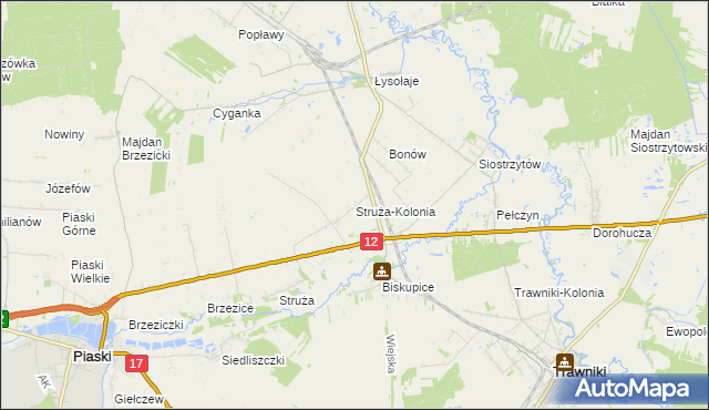 mapa Struża-Kolonia, Struża-Kolonia na mapie Targeo