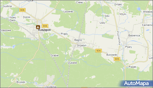 mapa Strzebiń, Strzebiń na mapie Targeo