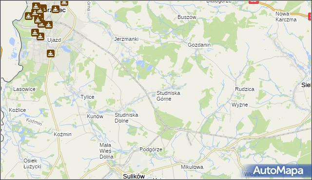 mapa Studniska Górne, Studniska Górne na mapie Targeo