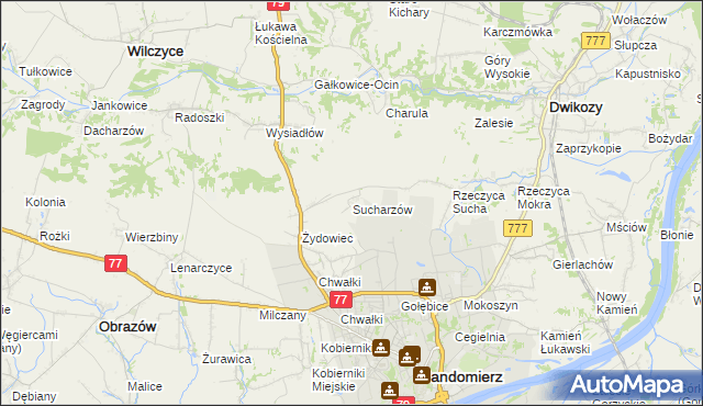 mapa Sucharzów, Sucharzów na mapie Targeo