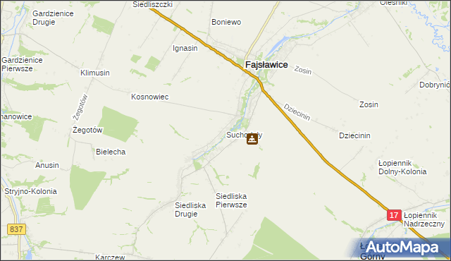 mapa Suchodoły gmina Fajsławice, Suchodoły gmina Fajsławice na mapie Targeo