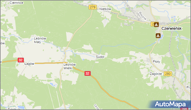 mapa Sudoł, Sudoł na mapie Targeo