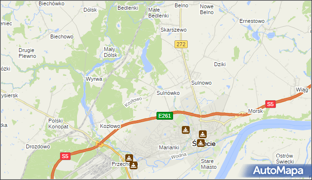 mapa Sulnówko, Sulnówko na mapie Targeo