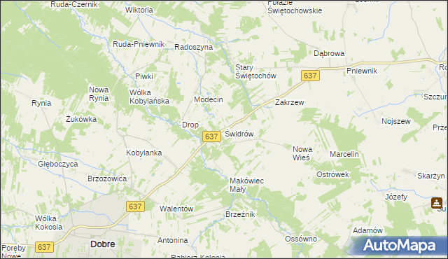 mapa Świdrów, Świdrów na mapie Targeo