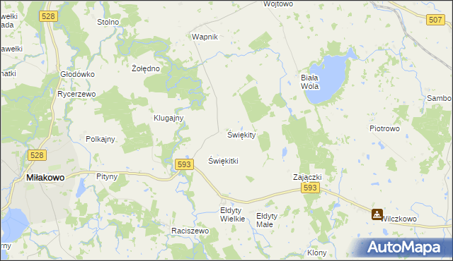 mapa Świękity, Świękity na mapie Targeo