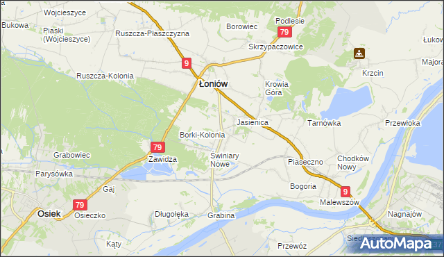 mapa Świniary Stare, Świniary Stare na mapie Targeo