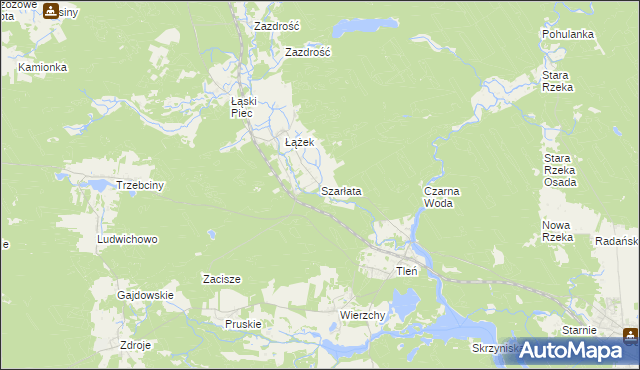 mapa Szarłata gmina Osie, Szarłata gmina Osie na mapie Targeo