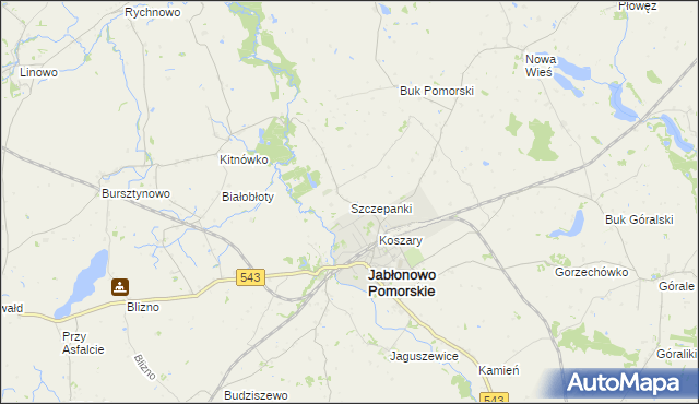 mapa Szczepanki gmina Jabłonowo Pomorskie, Szczepanki gmina Jabłonowo Pomorskie na mapie Targeo