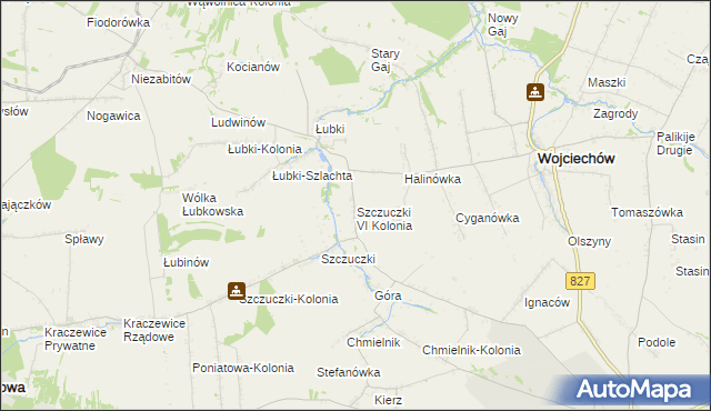 mapa Szczuczki VI Kolonia, Szczuczki VI Kolonia na mapie Targeo