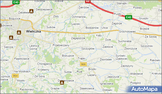 mapa Szczygłów, Szczygłów na mapie Targeo