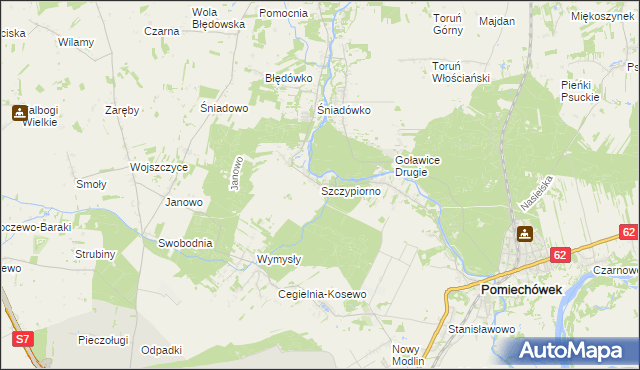 mapa Szczypiorno, Szczypiorno na mapie Targeo