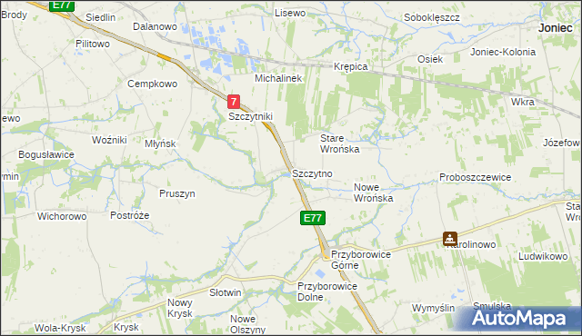 mapa Szczytno gmina Załuski, Szczytno gmina Załuski na mapie Targeo