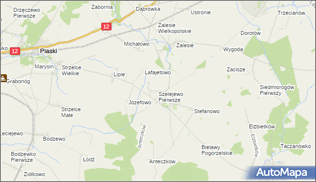 mapa Szelejewo Pierwsze, Szelejewo Pierwsze na mapie Targeo