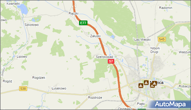 mapa Szerokopaś, Szerokopaś na mapie Targeo