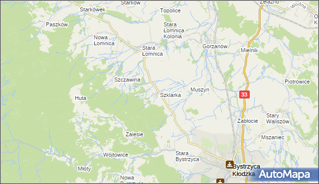 mapa Szklarka, Szklarka na mapie Targeo