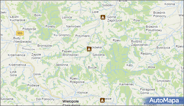 mapa Szkodna, Szkodna na mapie Targeo