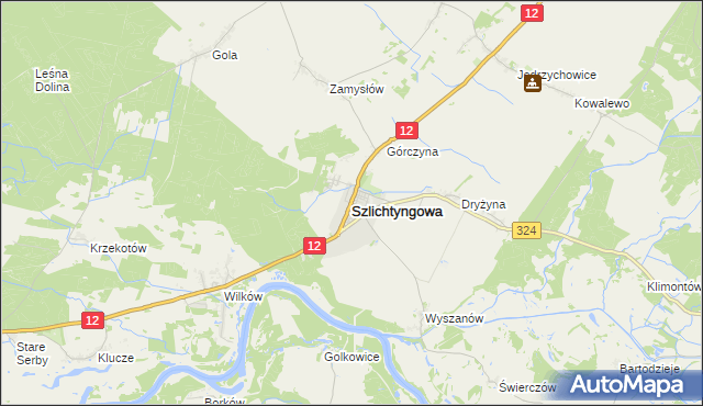 mapa Szlichtyngowa, Szlichtyngowa na mapie Targeo