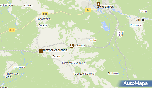 mapa Szozdy, Szozdy na mapie Targeo