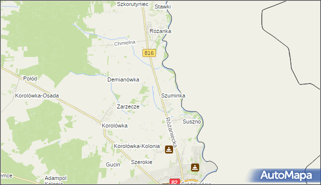 mapa Szuminka, Szuminka na mapie Targeo