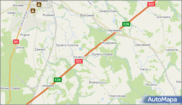 mapa Szyleny-Osada, Szyleny-Osada na mapie Targeo