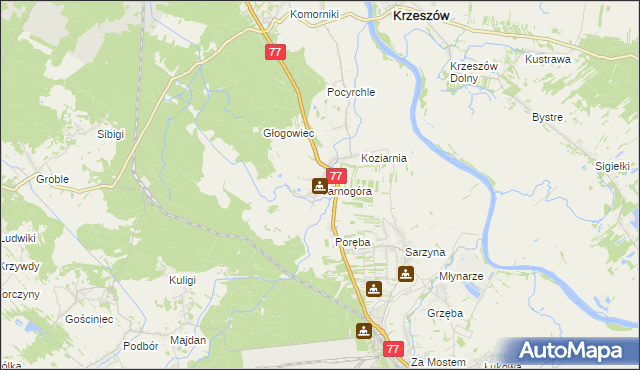 mapa Tarnogóra gmina Nowa Sarzyna, Tarnogóra gmina Nowa Sarzyna na mapie Targeo