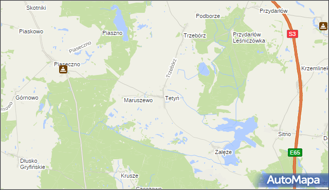 mapa Tetyń, Tetyń na mapie Targeo