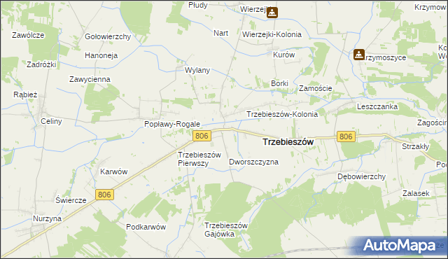 mapa Trzebieszów Drugi, Trzebieszów Drugi na mapie Targeo