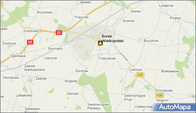 mapa Trzecianów, Trzecianów na mapie Targeo