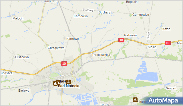 mapa Trzeciewnica, Trzeciewnica na mapie Targeo