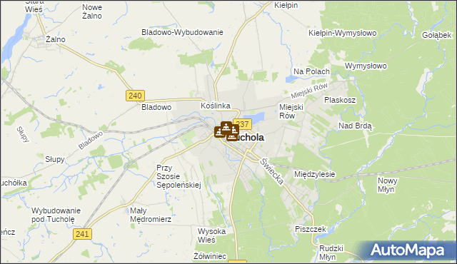 mapa Tuchola, Tuchola na mapie Targeo