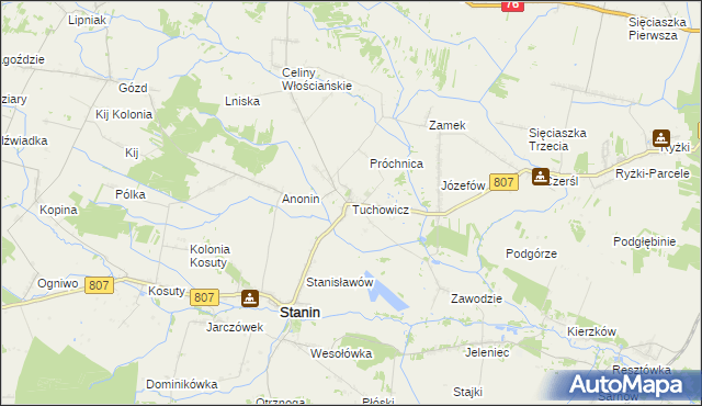 mapa Tuchowicz, Tuchowicz na mapie Targeo