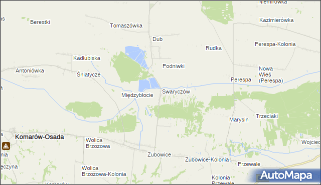 mapa Tuczapy gmina Komarów-Osada, Tuczapy gmina Komarów-Osada na mapie Targeo