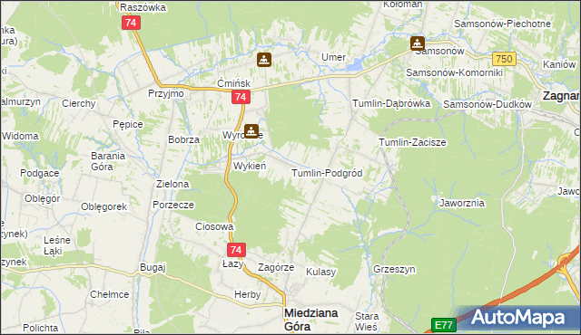 mapa Tumlin-Podgród, Tumlin-Podgród na mapie Targeo